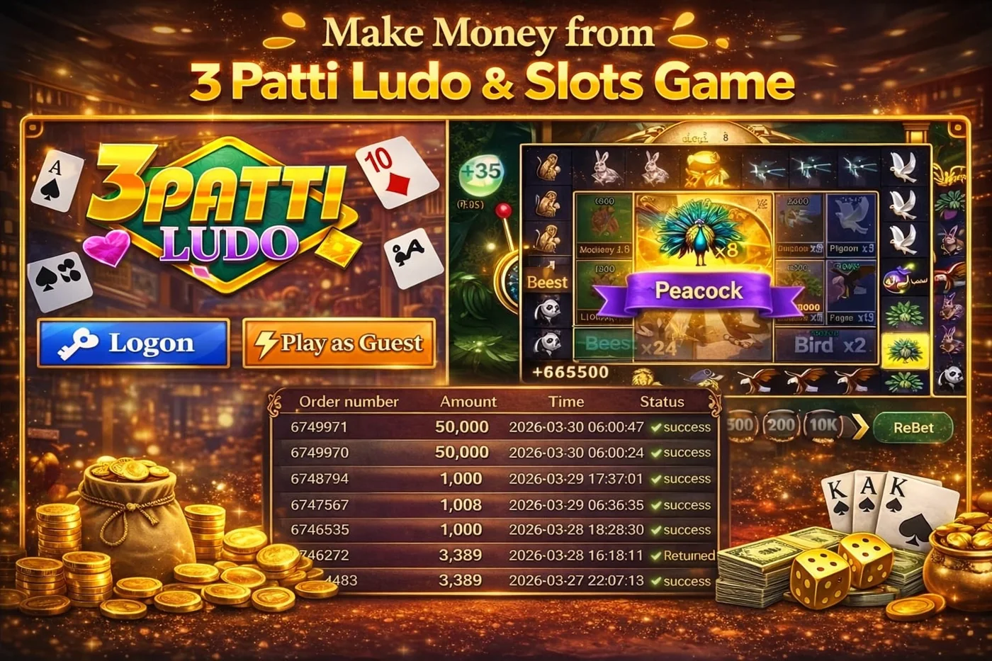 Teen Patti Ludo Pakistan app interface preview